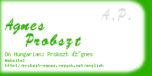 agnes probszt business card